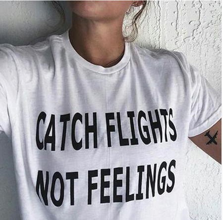 Women's T-Shirt with Letter Print - Summer Top
