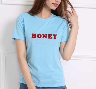 Women's T-Shirt with Letter Print - Summer Top