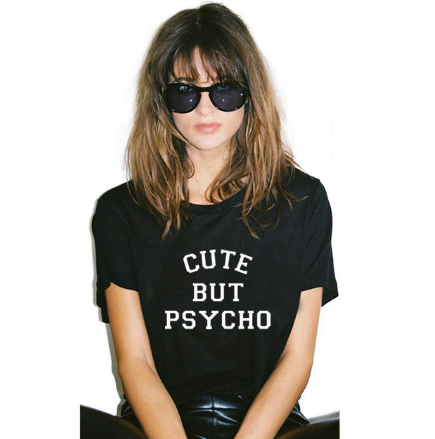 Women's T-Shirt with Letter Print - Summer Top