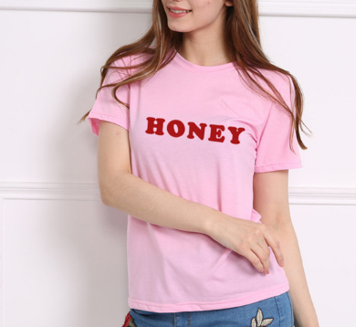 Women's T-Shirt with Letter Print - Summer Top