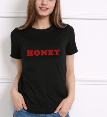 Women's T-Shirt with Letter Print - Summer Top