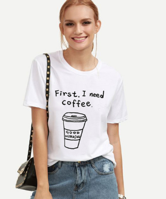 Women's T-Shirt with Letter Print - Summer Top
